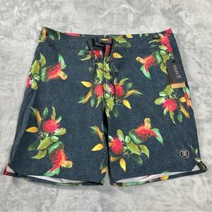 NWT Roark Passage 18" La Selva Boardshorts Floral Hemp Blend 31